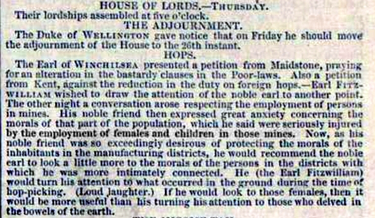Children working in mines from 1842 newspaper illustration